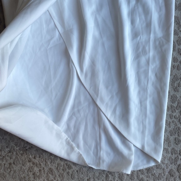 Shona Joy Ivory High Neck Ruched Midi Dress, size 10 - Picture 7 of 9